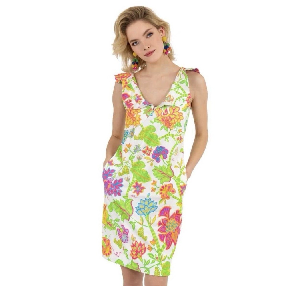 Gretchen Scott Jersey Fling Fantasy Ruffle Dress Pockets - Women's Small